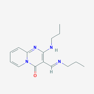 molecular formula C15H20N4O B2949058 2-(propylamino)-3-[(1E)-(propylimino)methyl]-4H-pyrido[1,2-a]pyrimidin-4-one CAS No. 1316730-31-0