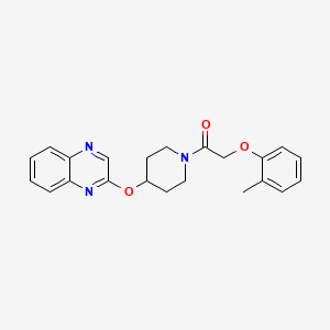 molecular formula C22H23N3O3 B2949063 1-(4-(Quinoxalin-2-yloxy)piperidin-1-yl)-2-(o-tolyloxy)ethanone CAS No. 1706026-16-5