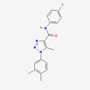 molecular formula C18H17FN4O B2949064 1-(3,4-dimethylphenyl)-N-(4-fluorophenyl)-5-methyl-1H-1,2,3-triazole-4-carboxamide CAS No. 866866-69-5