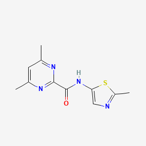 molecular formula C11H12N4OS B2949084 4,6-Dimethyl-N-(2-methyl-1,3-thiazol-5-yl)pyrimidine-2-carboxamide CAS No. 2415455-52-4