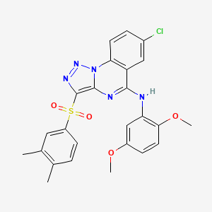 molecular formula C25H22ClN5O4S B2949087 7-chloro-N-(2,5-dimethoxyphenyl)-3-[(3,4-dimethylphenyl)sulfonyl][1,2,3]triazolo[1,5-a]quinazolin-5-amine CAS No. 893788-14-2