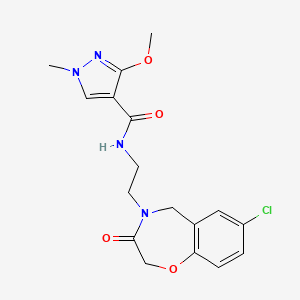 N-(2-(7-chloro-3-oxo-2,3-dihydrobenzo[f][1,4]oxazepin-4(5H)-yl)ethyl)-3-methoxy-1-methyl-1H-pyrazole-4-carboxamide