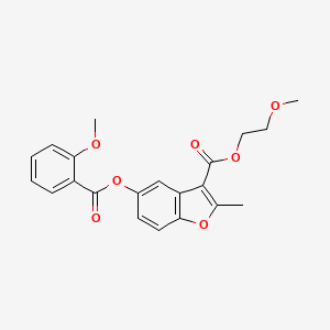 2-Methoxyethyl 5-((2-methoxybenzoyl)oxy)-2-methylbenzofuran-3-carboxylate