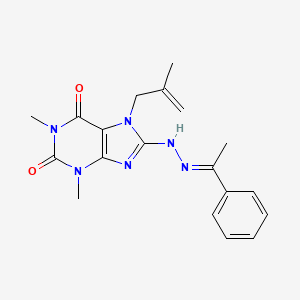 1,3-dimethyl-7-(2-methylprop-2-enyl)-8-[(2E)-2-(1-phenylethylidene)hydrazinyl]purine-2,6-dione