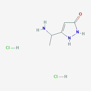5-(1-aminoethyl)-2,3-dihydro-1H-pyrazol-3-one dihydrochloride