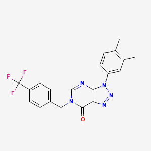 molecular formula C20H16F3N5O B2949123 3-(3,4-Dimethylphenyl)-6-[[4-(trifluoromethyl)phenyl]methyl]triazolo[4,5-d]pyrimidin-7-one CAS No. 888422-23-9