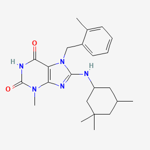 3-methyl-7-(2-methylbenzyl)-8-((3,3,5-trimethylcyclohexyl)amino)-1H-purine-2,6(3H,7H)-dione