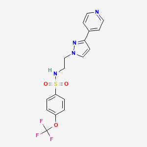 molecular formula C17H15F3N4O3S B2949130 N-(2-(3-(pyridin-4-yl)-1H-pyrazol-1-yl)ethyl)-4-(trifluoromethoxy)benzenesulfonamide CAS No. 1448035-28-6