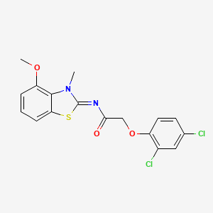 (E)-2-(2,4-dichlorophenoxy)-N-(4-methoxy-3-methylbenzo[d]thiazol-2(3H)-ylidene)acetamide