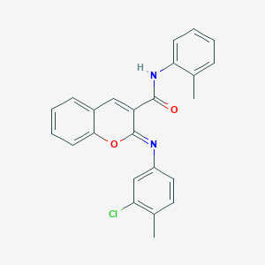 molecular formula C24H19ClN2O2 B2949136 (2Z)-2-[(3-chloro-4-methylphenyl)imino]-N-(2-methylphenyl)-2H-chromene-3-carboxamide CAS No. 1327184-65-5