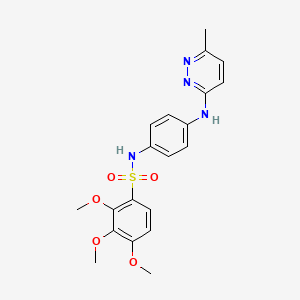 molecular formula C20H22N4O5S B2949145 2,3,4-trimethoxy-N-(4-((6-methylpyridazin-3-yl)amino)phenyl)benzenesulfonamide CAS No. 1170463-21-4