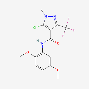 molecular formula C14H13ClF3N3O3 B2949150 5-chloro-N-(2,5-dimethoxyphenyl)-1-methyl-3-(trifluoromethyl)-1H-pyrazole-4-carboxamide CAS No. 321533-85-1