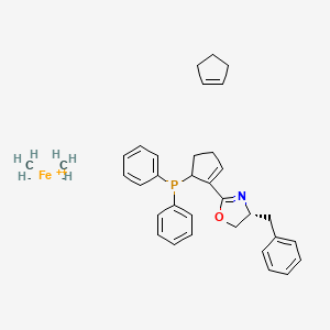 [2-[(4R)-4-Benzyl-4,5-dihydro-1,3-oxazol-2-yl]cyclopent-2-en-1-yl]-diphenylphosphane;carbanide;cyclopentene;iron(2+)