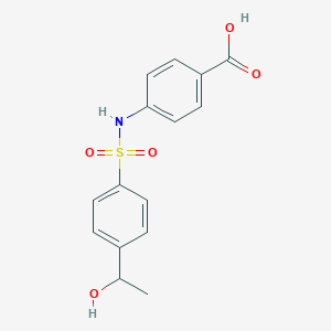 molecular formula C15H15NO5S B2949161 4-[4-(1-Hydroxyethyl)benzenesulfonamido]benzoic acid CAS No. 771499-99-1
