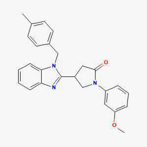 molecular formula C26H25N3O2 B2949162 1-(3-methoxyphenyl)-4-[1-(4-methylbenzyl)-1H-benzimidazol-2-yl]pyrrolidin-2-one CAS No. 842956-07-4