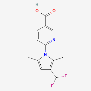 molecular formula C13H12F2N2O2 B2949163 6-[3-(Difluoromethyl)-2,5-dimethylpyrrol-1-yl]pyridine-3-carboxylic acid CAS No. 2248407-65-8
