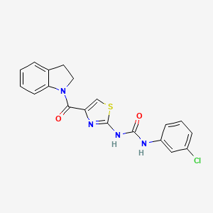 molecular formula C19H15ClN4O2S B2949169 1-(3-Chlorophenyl)-3-(4-(indoline-1-carbonyl)thiazol-2-yl)urea CAS No. 955689-49-3