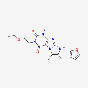 molecular formula C19H23N5O4 B2949172 3-(2-ethoxyethyl)-8-(furan-2-ylmethyl)-1,6,7-trimethyl-1H-imidazo[2,1-f]purine-2,4(3H,8H)-dione CAS No. 887461-10-1