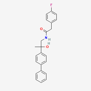 molecular formula C23H22FNO2 B2949177 N-(2-([1,1'-biphenyl]-4-yl)-2-hydroxypropyl)-2-(4-fluorophenyl)acetamide CAS No. 1396798-21-2