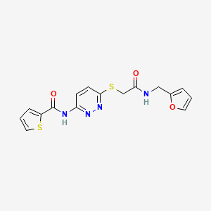 molecular formula C16H14N4O3S2 B2949182 N-(6-((2-((furan-2-ylmethyl)amino)-2-oxoethyl)thio)pyridazin-3-yl)thiophene-2-carboxamide CAS No. 1021026-75-4