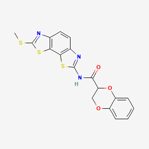 N-(2-methylsulfanyl-[1,3]thiazolo[4,5-g][1,3]benzothiazol-7-yl)-2,3-dihydro-1,4-benzodioxine-3-carboxamide