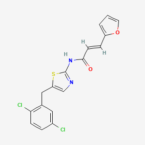 (E)-N-(5-(2,5-dichlorobenzyl)thiazol-2-yl)-3-(furan-2-yl)acrylamide