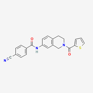 4-cyano-N-(2-(thiophene-2-carbonyl)-1,2,3,4-tetrahydroisoquinolin-7-yl)benzamide
