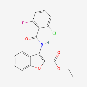 molecular formula C18H13ClFNO4 B2949199 Ethyl 3-(2-chloro-6-fluorobenzamido)benzofuran-2-carboxylate CAS No. 887888-33-7