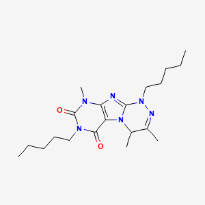 molecular formula C20H32N6O2 B2949200 3,4,9-trimethyl-1,7-dipentyl-7,9-dihydro-[1,2,4]triazino[3,4-f]purine-6,8(1H,4H)-dione CAS No. 886907-52-4