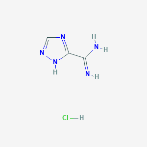 molecular formula C3H6ClN5 B2949201 4H-1,2,4-triazole-3-carboximidamide hydrochloride CAS No. 1461715-49-0