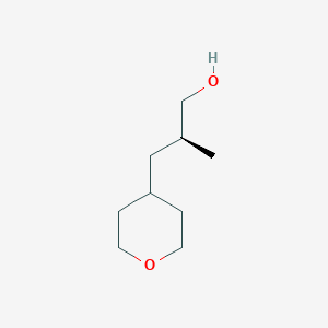 molecular formula C9H18O2 B2949207 (2S)-2-Methyl-3-(oxan-4-yl)propan-1-ol CAS No. 2248184-74-7