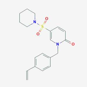molecular formula C19H22N2O3S B2949214 5-(piperidin-1-ylsulfonyl)-1-(4-vinylbenzyl)pyridin-2(1H)-one CAS No. 1251552-58-5
