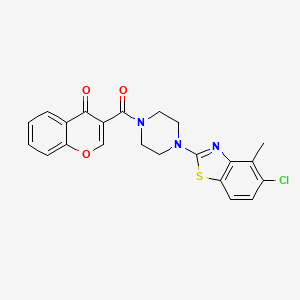molecular formula C22H18ClN3O3S B2949215 3-(4-(5-chloro-4-methylbenzo[d]thiazol-2-yl)piperazine-1-carbonyl)-4H-chromen-4-one CAS No. 886919-60-4