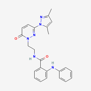 N-(2-(3-(3,5-dimethyl-1H-pyrazol-1-yl)-6-oxopyridazin-1(6H)-yl)ethyl)-2-(phenylamino)benzamide