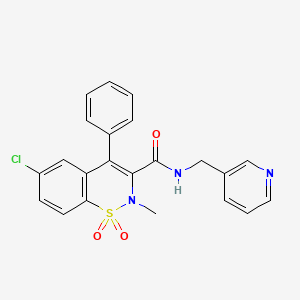 6-chloro-2-methyl-4-phenyl-N-(pyridin-3-ylmethyl)-2H-1,2-benzothiazine-3-carboxamide 1,1-dioxide