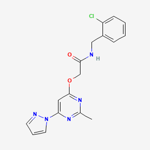 N-(2-chlorobenzyl)-2-((2-methyl-6-(1H-pyrazol-1-yl)pyrimidin-4-yl)oxy)acetamide