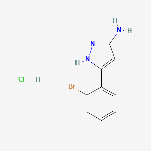 molecular formula C9H9BrClN3 B2949243 3-(2-bromophenyl)-1H-pyrazol-5-amine hydrochloride CAS No. 1031793-63-1