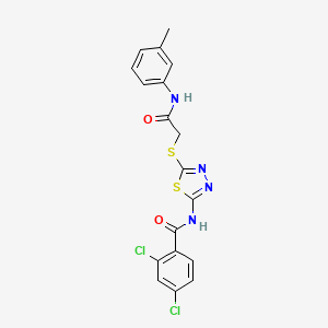 2,4-dichloro-N-(5-((2-oxo-2-(m-tolylamino)ethyl)thio)-1,3,4-thiadiazol-2-yl)benzamide