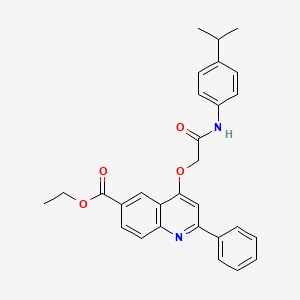 Ethyl 4-(2-((4-isopropylphenyl)amino)-2-oxoethoxy)-2-phenylquinoline-6-carboxylate
