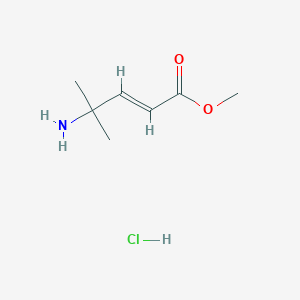 molecular formula C7H14ClNO2 B2949264 盐酸甲基（2E）-4-氨基-4-甲基戊-2-烯酸酯 CAS No. 2225181-78-0