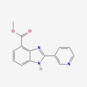molecular formula C14H11N3O2 B2949266 Methyl 2-(pyridin-3-yl)-1H-benzo[d]imidazole-7-carboxylate CAS No. 330948-63-5