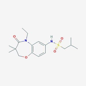 N-(5-ethyl-3,3-dimethyl-4-oxo-2,3,4,5-tetrahydrobenzo[b][1,4]oxazepin-7-yl)-2-methylpropane-1-sulfonamide