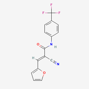 molecular formula C15H9F3N2O2 B2949274 (2E)-2-氰基-3-(呋喃-2-基)-N-[4-(三氟甲基)苯基]丙-2-烯酰胺 CAS No. 327062-70-4