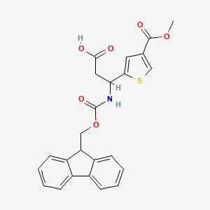molecular formula C24H21NO6S B2949275 3-(9H-Fluoren-9-ylmethoxycarbonylamino)-3-(4-methoxycarbonylthiophen-2-yl)propanoic acid CAS No. 2243508-60-1
