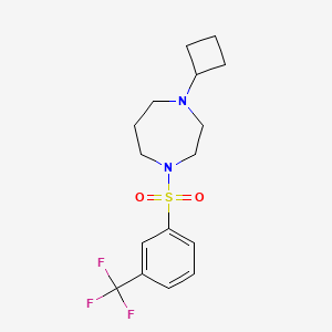 molecular formula C16H21F3N2O2S B2949283 1-Cyclobutyl-4-((3-(trifluoromethyl)phenyl)sulfonyl)-1,4-diazepane CAS No. 2192746-64-6