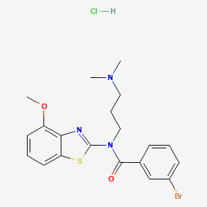 molecular formula C20H23BrClN3O2S B2949286 3-bromo-N-(3-(dimethylamino)propyl)-N-(4-methoxybenzo[d]thiazol-2-yl)benzamide hydrochloride CAS No. 1216864-88-8