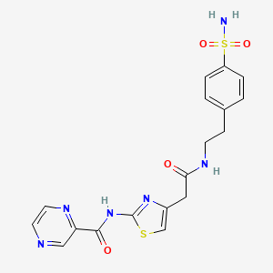 N-(4-(2-oxo-2-((4-sulfamoylphenethyl)amino)ethyl)thiazol-2-yl)pyrazine-2-carboxamide