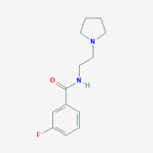 molecular formula C13H17FN2O B294929 3-fluoro-N-[2-(pyrrolidin-1-yl)ethyl]benzamide 