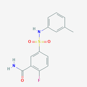 molecular formula C14H13FN2O3S B2949293 2-Fluoro-5-[(3-methylphenyl)sulfamoyl]benzamide CAS No. 2503206-77-5