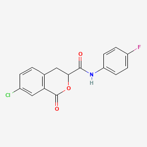 molecular formula C16H11ClFNO3 B2949305 7-chloro-N-(4-fluorophenyl)-1-oxo-3,4-dihydro-1H-isochromene-3-carboxamide CAS No. 892714-09-9